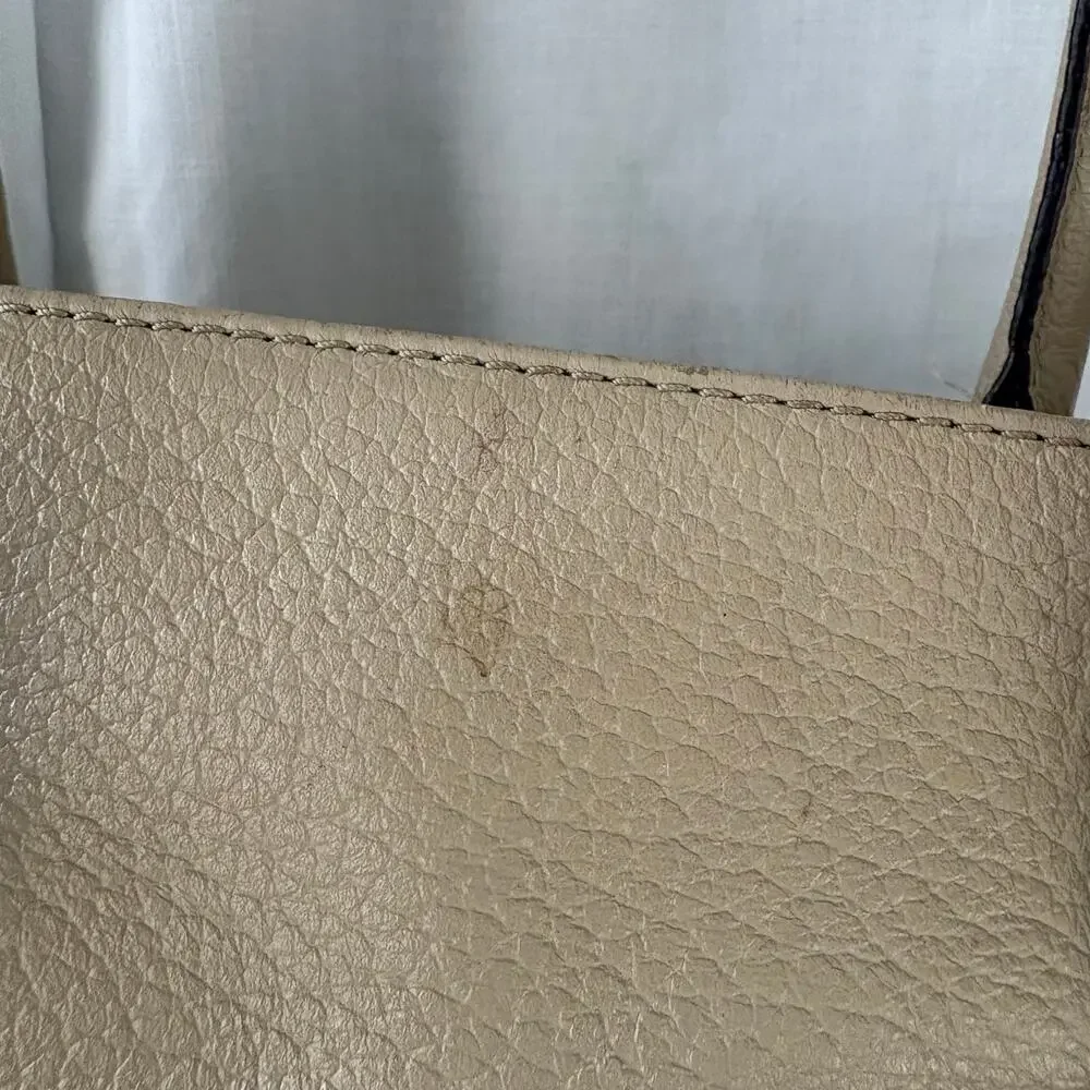 Kate Spade New York Southport Avenue Oden Tote Handbag Beige Cream Leather